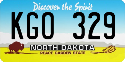 ND license plate KGO329