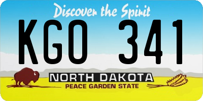 ND license plate KGO341