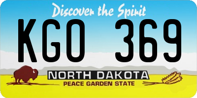 ND license plate KGO369