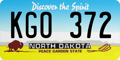ND license plate KGO372