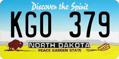 ND license plate KGO379