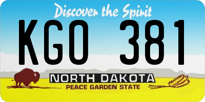 ND license plate KGO381