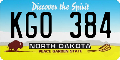 ND license plate KGO384