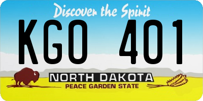 ND license plate KGO401