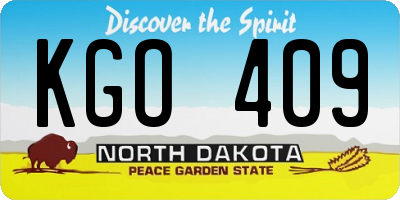 ND license plate KGO409