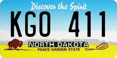 ND license plate KGO411