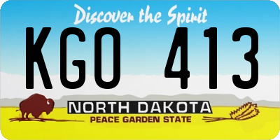 ND license plate KGO413