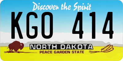 ND license plate KGO414