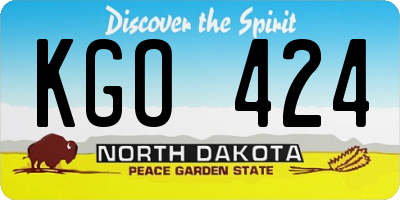 ND license plate KGO424