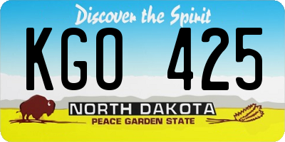 ND license plate KGO425