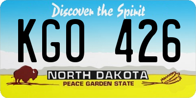 ND license plate KGO426