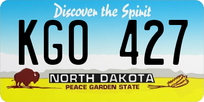 ND license plate KGO427