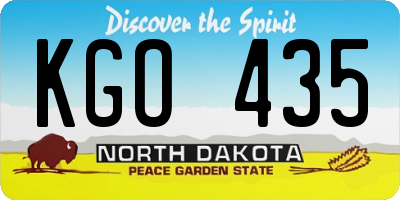 ND license plate KGO435