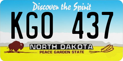 ND license plate KGO437