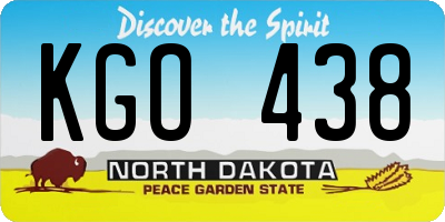 ND license plate KGO438