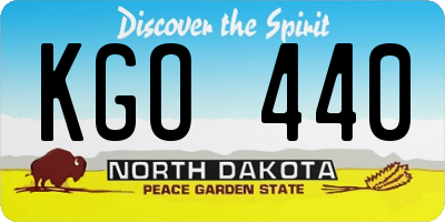 ND license plate KGO440