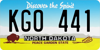 ND license plate KGO441