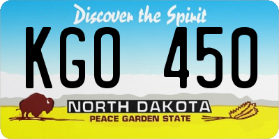 ND license plate KGO450
