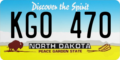 ND license plate KGO470