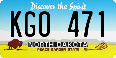 ND license plate KGO471