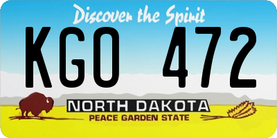 ND license plate KGO472