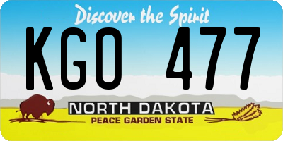 ND license plate KGO477