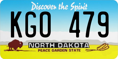 ND license plate KGO479