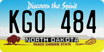 ND license plate KGO484