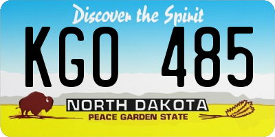 ND license plate KGO485