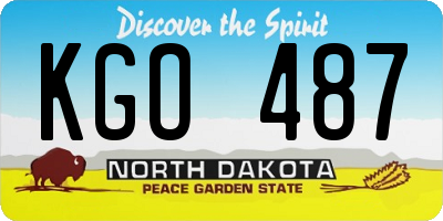 ND license plate KGO487