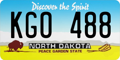 ND license plate KGO488
