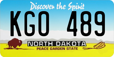 ND license plate KGO489