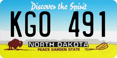ND license plate KGO491