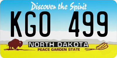 ND license plate KGO499