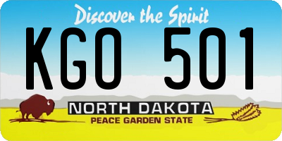 ND license plate KGO501
