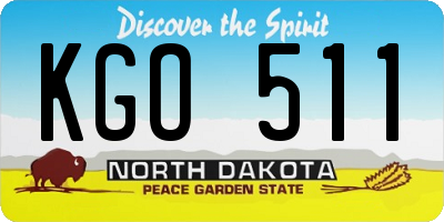 ND license plate KGO511