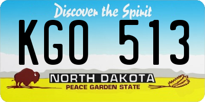 ND license plate KGO513