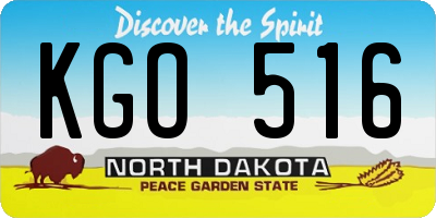 ND license plate KGO516
