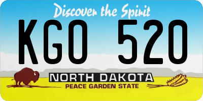 ND license plate KGO520