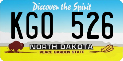 ND license plate KGO526