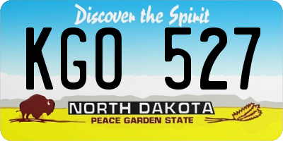 ND license plate KGO527