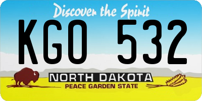 ND license plate KGO532