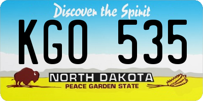 ND license plate KGO535