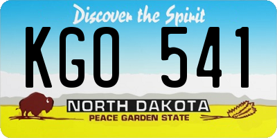 ND license plate KGO541