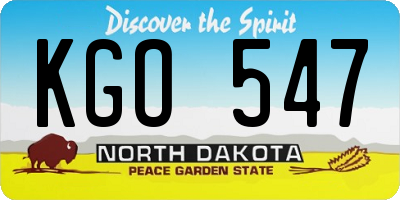 ND license plate KGO547