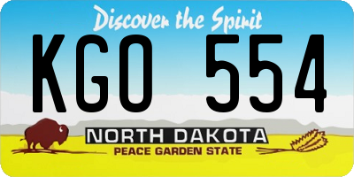 ND license plate KGO554