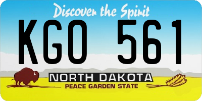 ND license plate KGO561