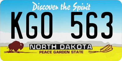 ND license plate KGO563