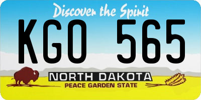 ND license plate KGO565
