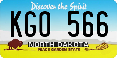 ND license plate KGO566